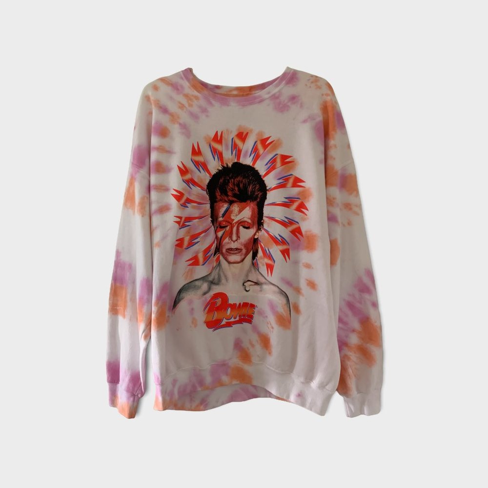 NEW Urban Outfitters David Bowie Tie-Dye Crew Neck Sweatshirt